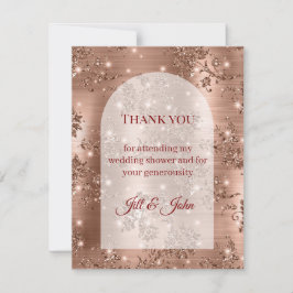 Rose Gold Glitter Bogen Hochzeitstauf Danksagung Dankeskarte