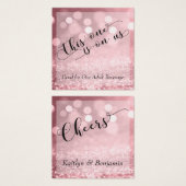 Rose Gold Glitter Bokeh & Typography Drink Tickets (Vorne & Hinten)