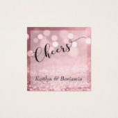 Rose Gold Glitter Bokeh & Typography Drink Tickets (Rückseite)