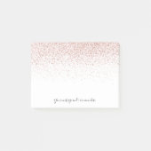 Rose Gold Glitter Chic Script Individuelle Nachric Post-it Klebezettel (Vorderseite)