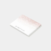 Rose Gold Glitter Chic Script Individuelle Nachric Post-it Klebezettel (angewinkelt)