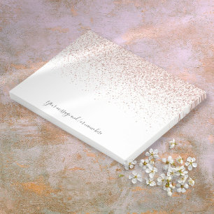 Rose Gold Glitter Chic Script Individuelle Nachric Post-it Klebezettel