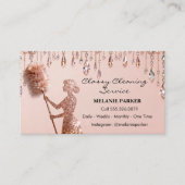Rose Gold Glitter Classy Cleaning Services Visitenkarte (Vorderseite)