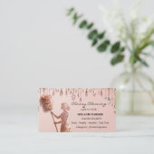 Rose Gold Glitter Classy Cleaning Services Visitenkarte (Stehend Vorderseite)