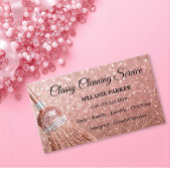 Rose Gold Glitter Classy Cleaning Services Visitenkarte