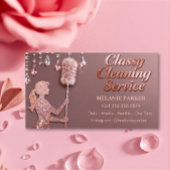 Rose Gold Glitter Classy Cleaning Services Visitenkarte