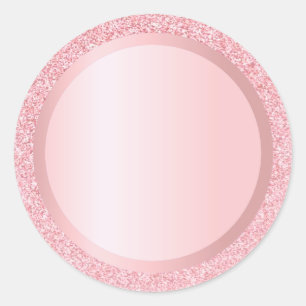 Rose Gold Glitter Custom Textvorlage Runder Aufkleber