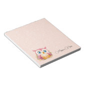 Rose Gold Glitter Cute Owl Add Name Notizblock (angewinkelt)