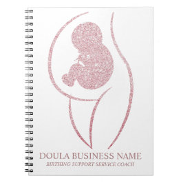 Rose Gold Glitter Doula & Birth Coach Journal Notizblock
