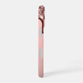 Rose Gold Glitter Drip – Glam Metallic iPhone 16 Hülle (Rechte Seite)