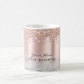 Rose Gold Glitter Drips Marble Custom Kaffeetasse (Mittel)