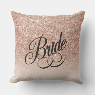 Rose Gold Glitter Elegante Hochzeitsdusche Heirat Kissen