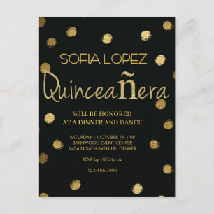 Rose Gold Glitter Elegante Quinceañera  Postkarte