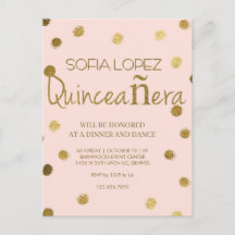 Rose Gold Glitter Elegante Quinceañera 