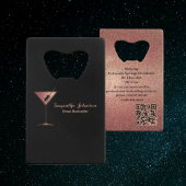 Rose Gold Glitter Event Barkeeper QR-Code Geldbeutel Flaschenöffner