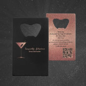 Rose Gold Glitter Event Barkeeper QR-Code Geldbeutel Flaschenöffner