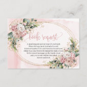 Rose Gold Glitter Floral Baby Shower Book Insert (Vorderseite)
