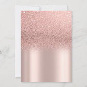 Rose Gold Glitter Floral Grad Cap Bow Graduation Einladung (Rückseite)