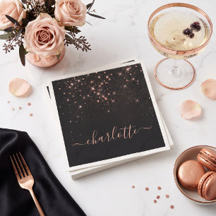 Rose Gold Glitter Funkelnd Elegantes Glamouröses S Serviette