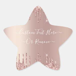 Rose Gold Glitter Funkelnde Benutzerdefinierte Tex Stern-Aufkleber