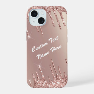 Rose Gold Glitter funky Custom Text iPhone Hülle iPhone 15 Hülle