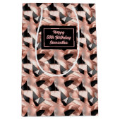 Rose Gold Glitter Gift Bag Lux Birthday Keepsake Mittlere Geschenktüte (Vorderseite)