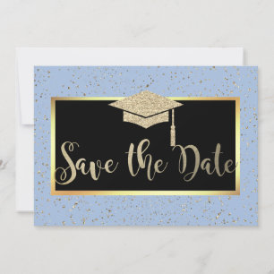Rose Gold Glitter Hellblau Grad Save The Date