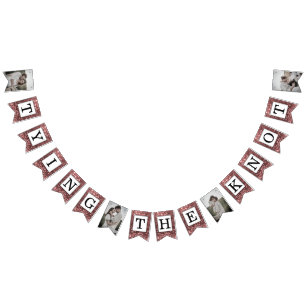 Rose Gold Glitter Hochzeitsbanner Foto Wimpelkette