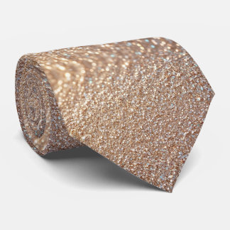 Rose Gold Glitter-Imitat + Seide-Imitat | Luxus-He Krawatte