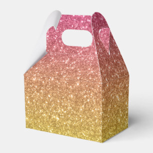 Rose Gold Glitter-Look Geschenkschachtel