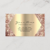 Rose Gold Glitter Makeup Artist Lashes Extension Visitenkarte (Rückseite)