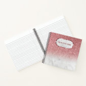 Rose Gold Glitter Marmor funkelt Notizblock (Innenseite)
