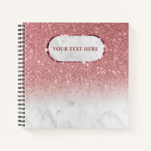 Rose Gold Glitter Marmor funkelt Notizblock