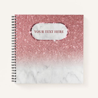 Rose Gold Glitter Marmor funkelt Notizblock