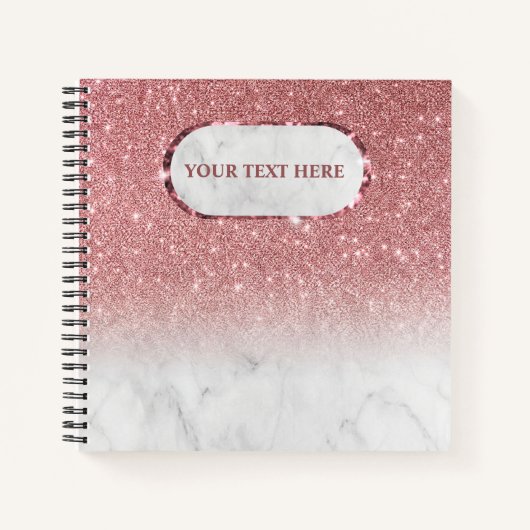 Rose Gold Glitter Marmor funkelt Notizblock (Vorderseite)