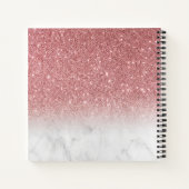 Rose Gold Glitter Marmor funkelt Notizblock (Rückseite)