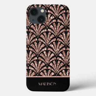 Rose Gold Glitter Monogram Art Deco Muster Case-M Case-Mate iPhone Hülle