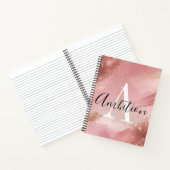 Rose Gold Glitter Monogram Notebook – Personalized Notizblock (Innenseite)