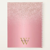 Rose Gold Glitter Monogramm Geschäft professionell Planer (Rückseite)