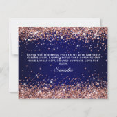 Rose Gold Glitter Navy Blau Ombre Danke (Rückseite)