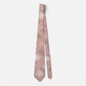 Rose Gold Glitter Neck Tie Personalized Text Name Krawatte (Vorderseite)