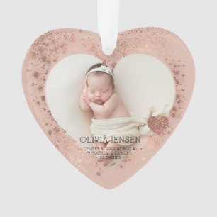 Rose Gold Glitter Neugeborenen-Foto-Geburtsstatist Ornament