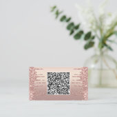 Rose Gold Glitter QR Code Visitenkarten Beispiel Visitenkarte (Stehend Vorderseite)