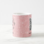 Rose Gold Glitter QR Code Website Marketing Kaffeetasse (Mittel)
