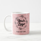 Rose Gold Glitter QR Code Website Marketing Kaffeetasse (Links)