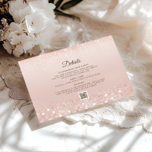 Rose Gold Glitter Quinceañera Begleitkarte