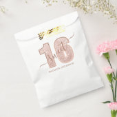 Rose Gold Glitter Schriftzug Sweet 16 Geburtstag Geschenktütchen (Versiegelt)
