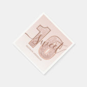 Rose Gold Glitter Schriftzug Sweet 16 Geburtstag Serviette (Ecke)