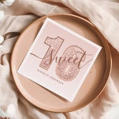 Rose Gold Glitter Schriftzug Sweet 16 Geburtstag Serviette