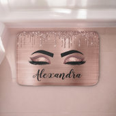 Rose Gold Glitter Sparkle Eyelashes Monogram Name Badematte